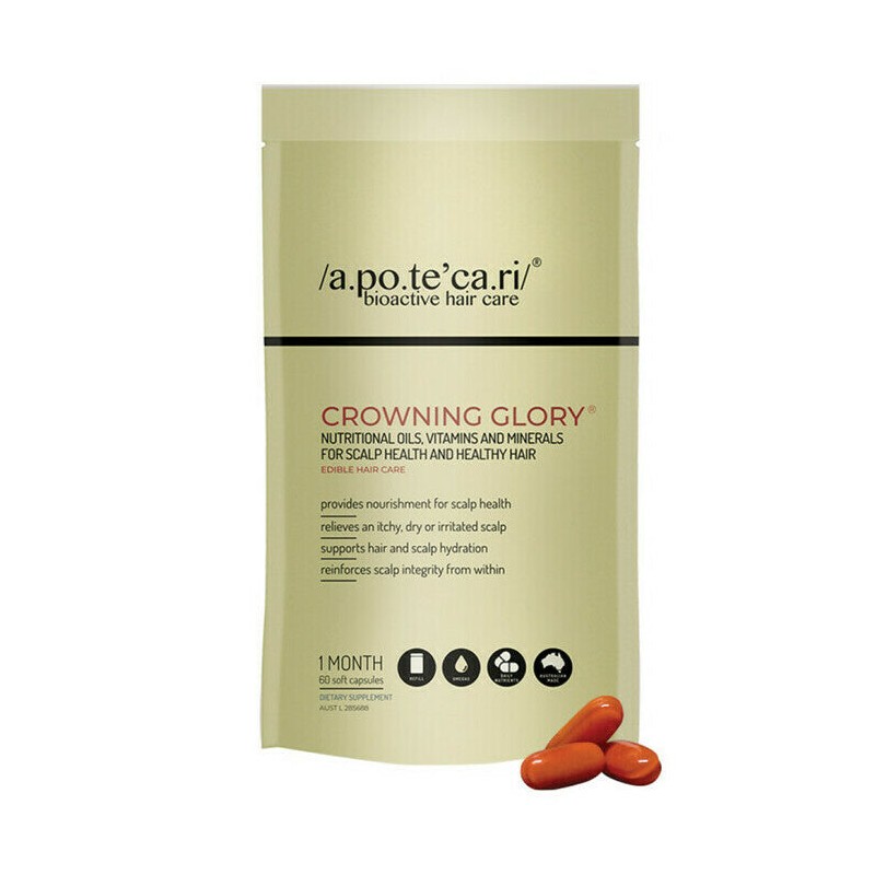 Apotecari Crowning Glory 30 Day Bottle, 60 Capsules