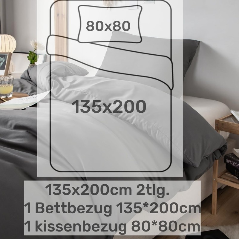 AYSW Brushed Microfibre Bed Linen, 1 Duvet Cover (135 x