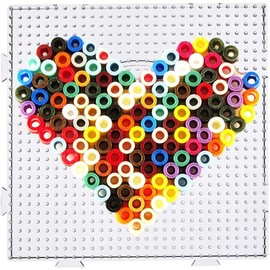 Auveach Melting Beads 5 mm 4 Pieces Ironing Paper Square Transparent Plastic 4 Pieces Pegboards with 2 Pieces Tweezers and Ironing Paper for Children DIY Beads