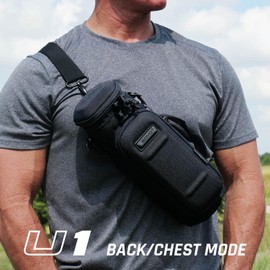 GOVO U1 Water Bottle Pouch with Zippered Hardshell Cap, Fits Up to 40oz Bottle, Molle System, Heavy Duty, Made With 100% Nylon