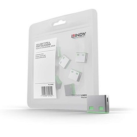 Lindy USB Type A Port Blockers, Pack of 10, Green