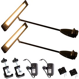 Trade Show LED Light, 2 Packs LEDupdates Warm White 24v Exhibit Display Lighting for Popup Booth, Back Drop Panel, Halogen Replacement, Includes UL Power Supply & Mounting C-Clamp Hardware