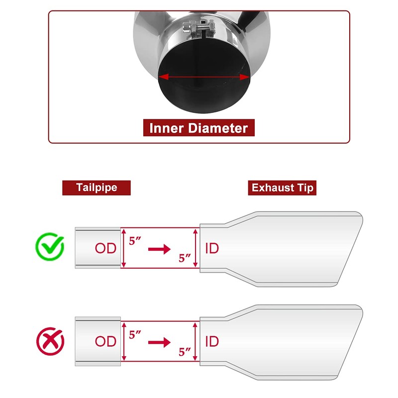 Upower Diesel Exhaust Tip 5 inch Inlet 8 inch Outlet