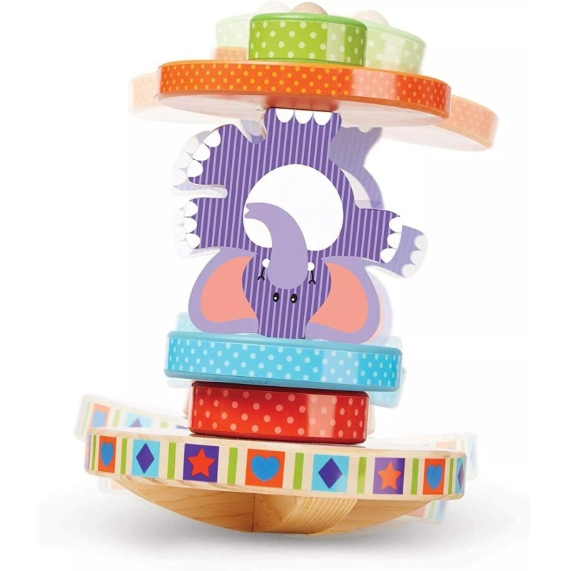 Melissa & Doug Kids First Play Wooden Elephant Rocking Stacker