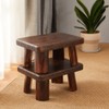 SINOBEST Wooden Stool, Rectangular Bedside Step Stool, Step Ladder for