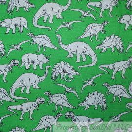 Signature BonEful Fabric FQ Flannel Quilt Green White Scenic Dinosaur Kid Boy Nursery Sale
