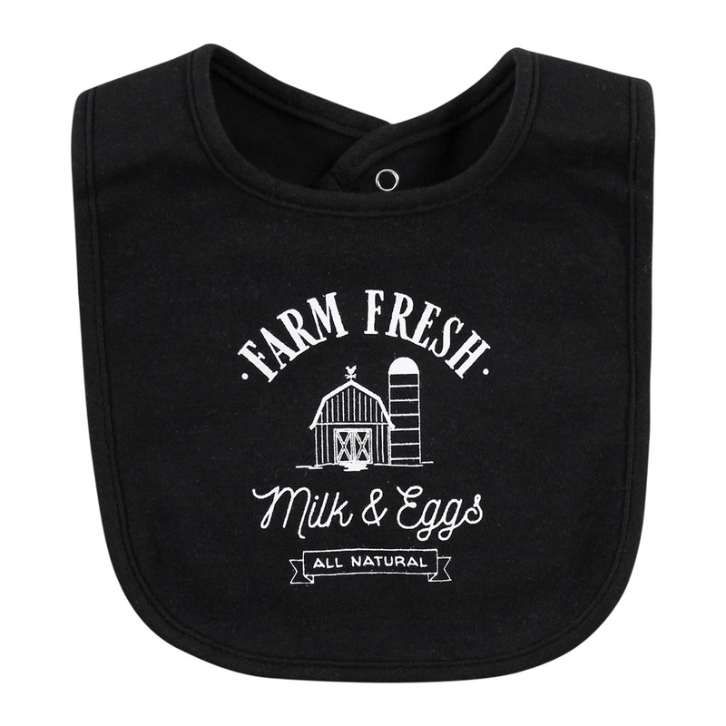 Hudson Baby Unisex Baby Cotton Bibs, Neutral Farm, One Size