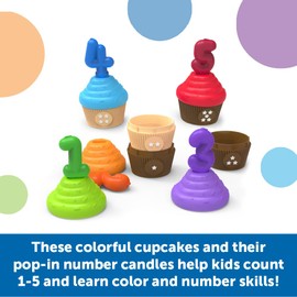 Learning Resources Counting Birthday Cupcakes - Educational Toys for Toddlers, Preschool Learning Activities for Kids Ages 18+ Months, Montessori Food Toys