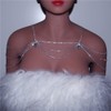 Xerling Layered Rhinestones Tassel Shoulder Chains Bra Body Chain Arm
