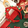Christmas Headband for Women Xmas Bow Knotted Headbands Red Jeweled
