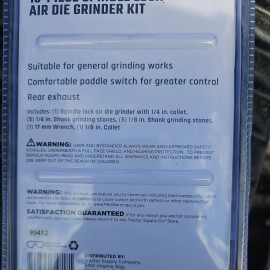 Unbranded Mini Air Straight Die Grinder Kit 1/4" & 1/8" Collets Air Compressor Tool 13 pc