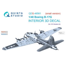 Quinta Studio QTSQDS48561 1:48 Quinta Studio 3D Decal - B-17G Flying Fortress (HKM kit) Small