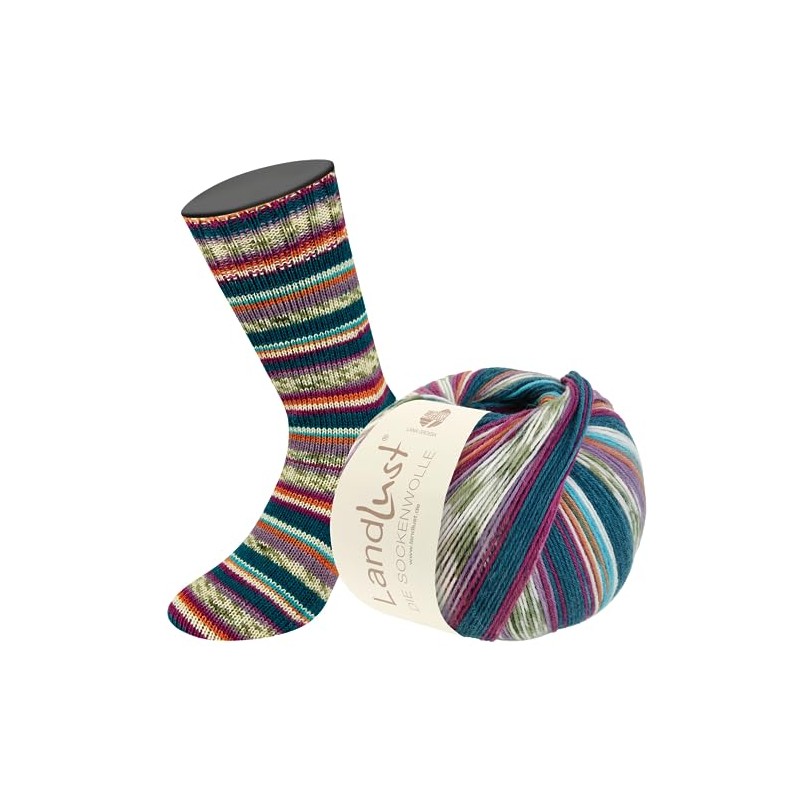 Landlust Die Sockenwolle 710 Sock Yarn, Stripes/Jacquard