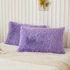 Memfydu Faux Fur Fluffy Pillowcases, Lavender Plush Shaggy Velvet Standard/Queen