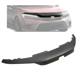 KUAFU Front Grille Grill Cover Compatible with 2022-2023 Honda Civic Painted Bumper Upper Hood Grille Cover Black