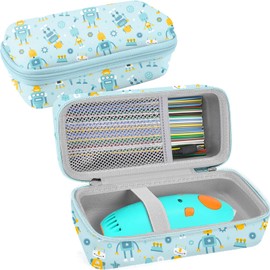 Leayjeen Storage Case Compatible with 3Doodler Start+ Essentials for 3D Pen Set for Kids, for Kids Ages 8-12,Fit for 3D Printing Pen Carrying case(Case Only)-Blue Robot