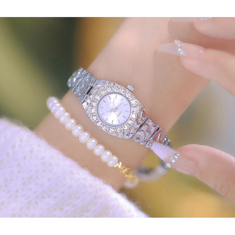 BESTKANG Luxury Gold Watch for Women, Crystal Diamond Dress Wristwatch