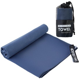 Rorola Microfiber Camping Towel, Travel Towel, Quick Dry Towel, Beach Towel, Lightweight Sport Towels for Gym Sport Yoga Golf Camping Swimming Hiking Backpacking, M/Navy Blue