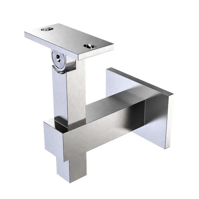 Handrail Bracket Stainless Steel Square Adjustable by Inline Design (Black