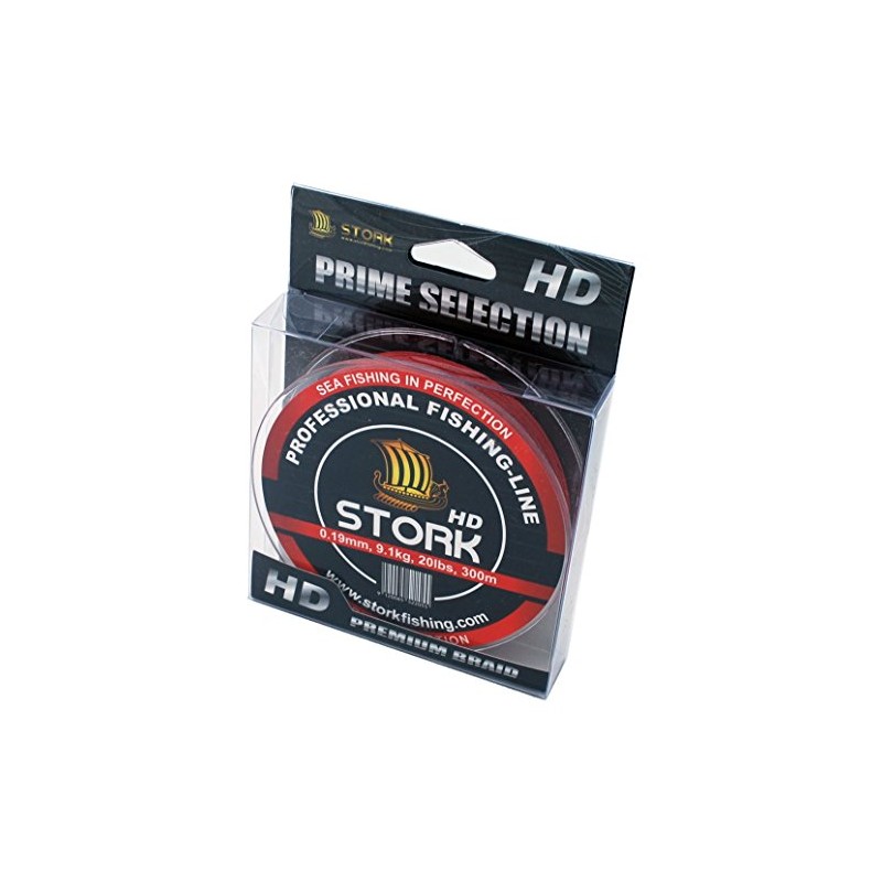 Stork HD, Stork 4-Strand Braided Fishing Line 300m (Red, 15