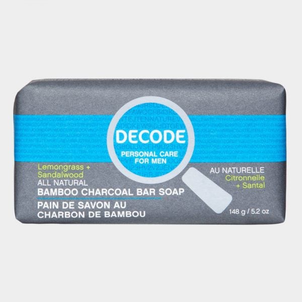 Decode Bamboo Charcoal Bar Soap Lemongrass Sandalwood 148 grams