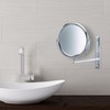 JERDON Two-Sided Wall-Mounted Makeup Mirror with 3X-1X Magnification –9” Diameter