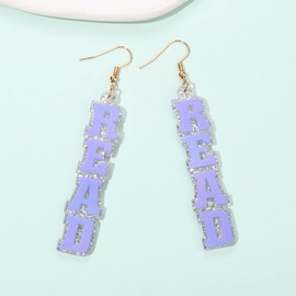 Teacher Earrings for Women Acrylic READ Drop Earrings Lightweight Resin Letter Dangle Earrings Funny Librarian Dangling Hook Earrings Teacher Appreciation Gift Jewelry