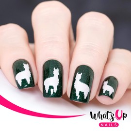 Whats Up Nails - Llama Vinyl Stencils for Nail Art Design (2 Sheets, 40 Stencils Total)