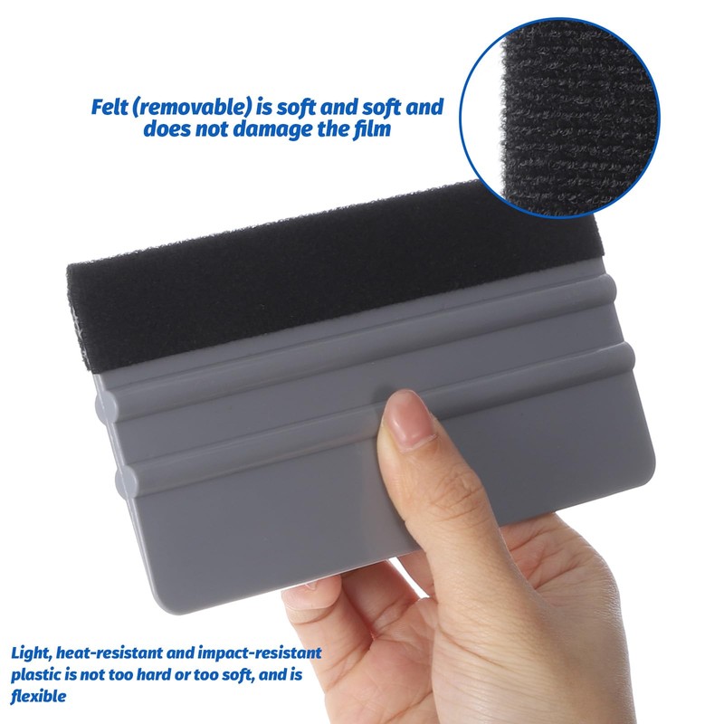 Felt Squeegee for Vinyl, 3 PCS Small Vinyl Squeegee Scraper