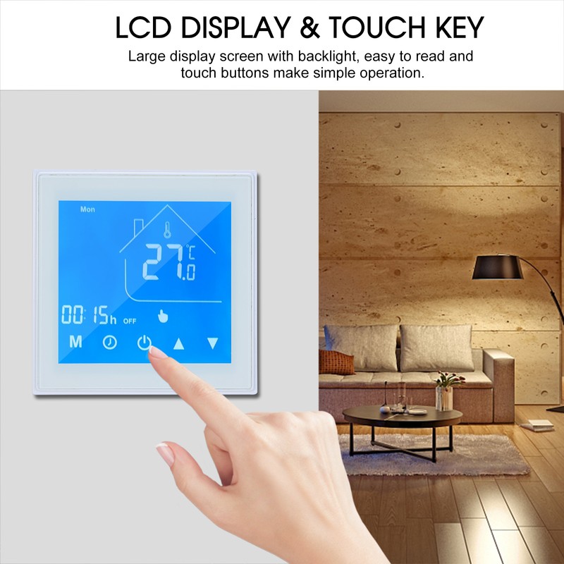 Thermostat Temperature Controller LCD Display Week Programmable for Water/Gas Boiler