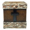 Ebros Gift Rustic Western Fleur De Lis Cross With Birchwood