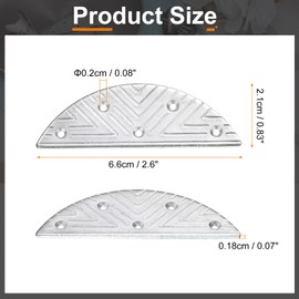 HARFINGTON 6Pcs Metal Heel Plates Heel Repair Pad Kit Semicircular Taps Tips Sole Replacement with Screw Nails & Screwdriver for Shoes and Boot