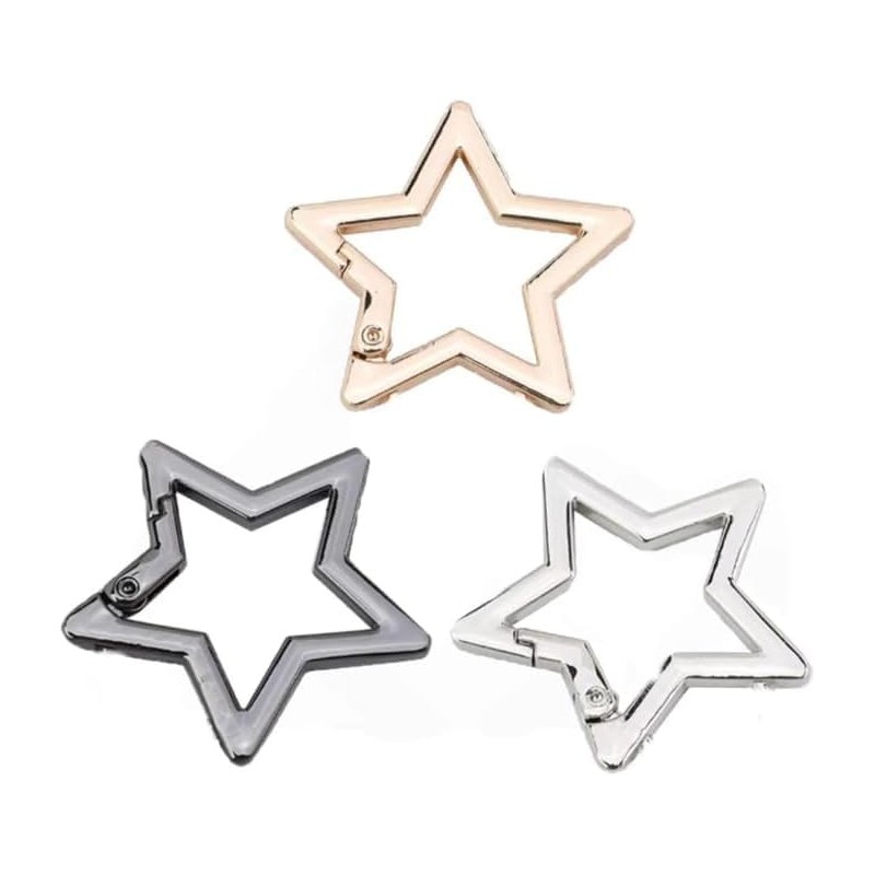 Star Shaped Stainless Steel Keychain Clip Carabiner Snap Hook Holder