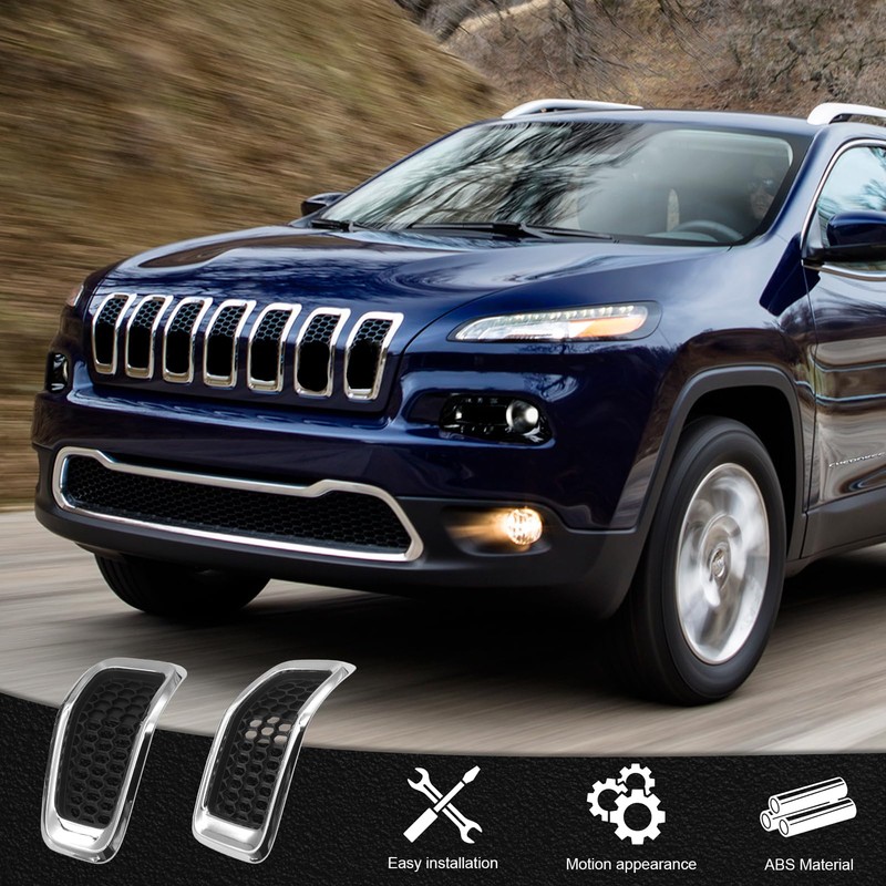 JINCHEN 7pcs Grill Mesh Inserts Fit for Jeep Cherokee 2014-2018,