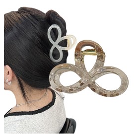 Herbeluemily Hair Clip, Hair Claw, Dakar, Hair Claw, Hairpin, Hair Ornament, Clover, Clear Beige