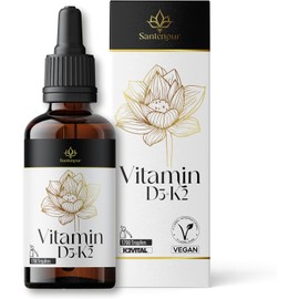 Vitamin D3 + K2 Tropfen - 50 ml - Vegan - (1700 Tropfen) - mit 25µg, 1000 I.E. Vitamin D3 & 20µg Vitamin K2 - Premium: K2VITAL® - Made in Germany