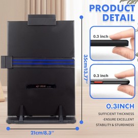 PowerKing Desktop Document Holder with 7 Adjustable Angles, Relieves Eyes and Neck Strain, Black Metal Paper Stand When Typing for Reading A4, Letters, Books, Receipts, Music Sheets, Textbooks