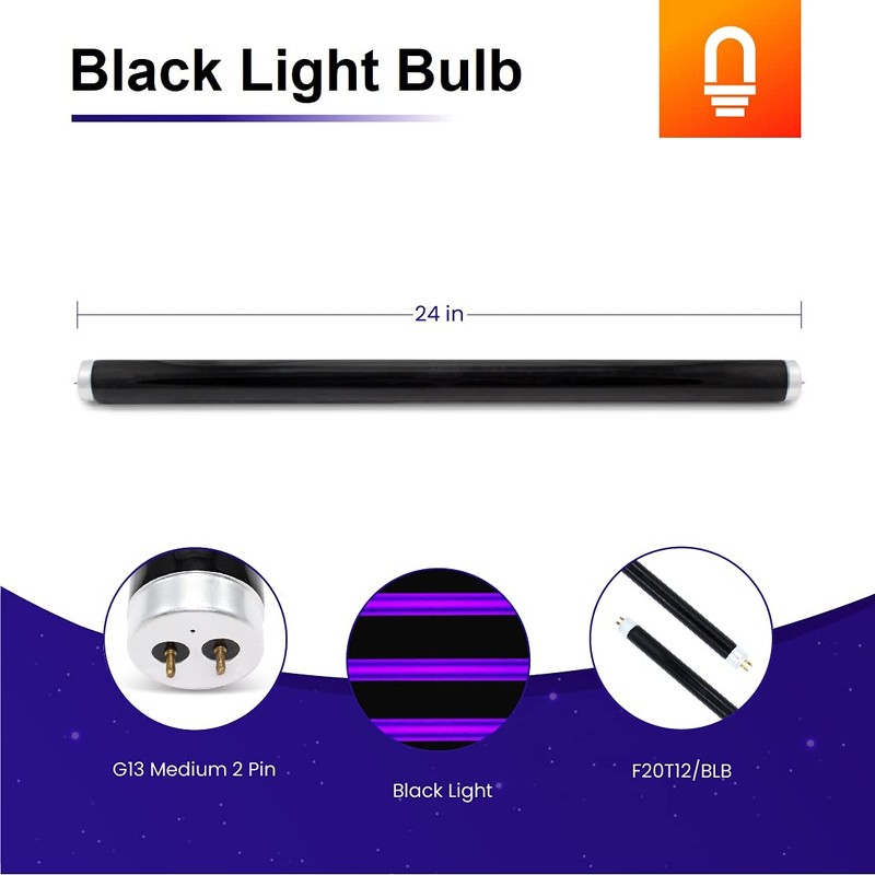 lumenivo F20T12/BLB Fluorescent Black Light (Blue) Bulb Replacement 20 Watts