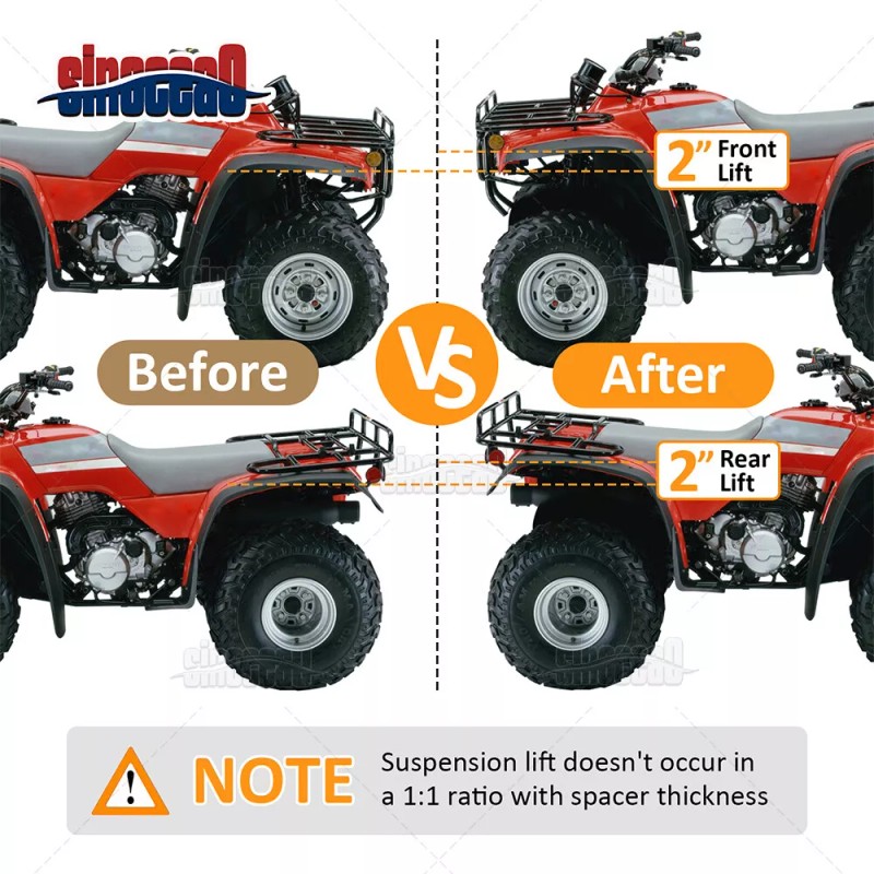 sinocea0 Black 2" Front & Rear ATV Full Rise Lift