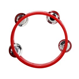 Kisangel Wooden Handheld Tambourine with Jingle Bells Lightweight Smooth Surface Ergonomic Grip for Party Dance Educational Fun Instrument