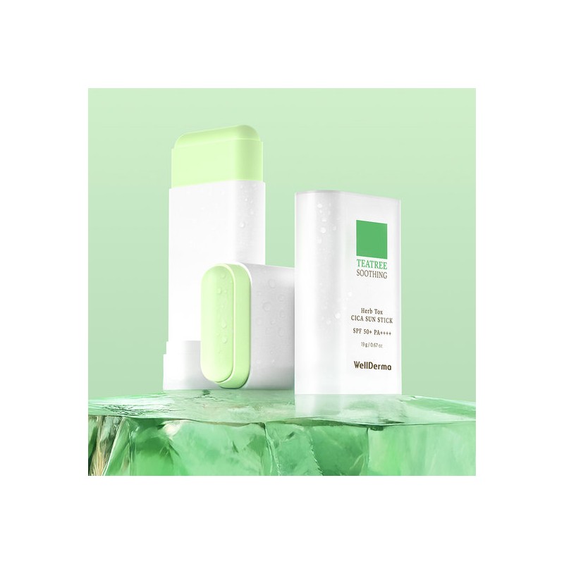 [Wellderm] Tea Tree Soothing Herb Tox Cica Sunstick SPF50+ PA++++