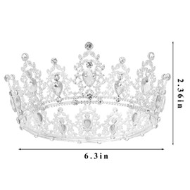 Bumlofa Princess Crown Women's Luxury Crown with Crystals, Elegant Bridal Crown for Wedding & Party