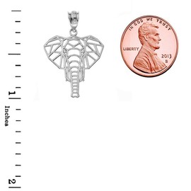 Animal Kingdom Elegant Sterling Silver Origami Elephant Charm Pendant