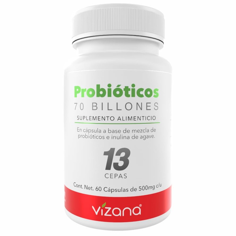 VIZANA NUTRITION Probióticos 70 billones, 13 Cepas HPMC Vegetarianas (60