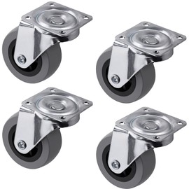 Gedotec Designer Furniture Castors without Brake, Transport Castors Rubber Castors, Small, Castors Diameter 50 mm, Pack of 4, Furniture Transport Device Castors for Screwing, Load Capacity 150 kg,