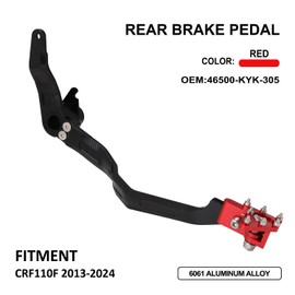 AnXin Motorcycle Rear Brake Pedal Foot Lever Folding Tip CNC for CRF110F 2013-2024 Red OEM 46500-KYK-305