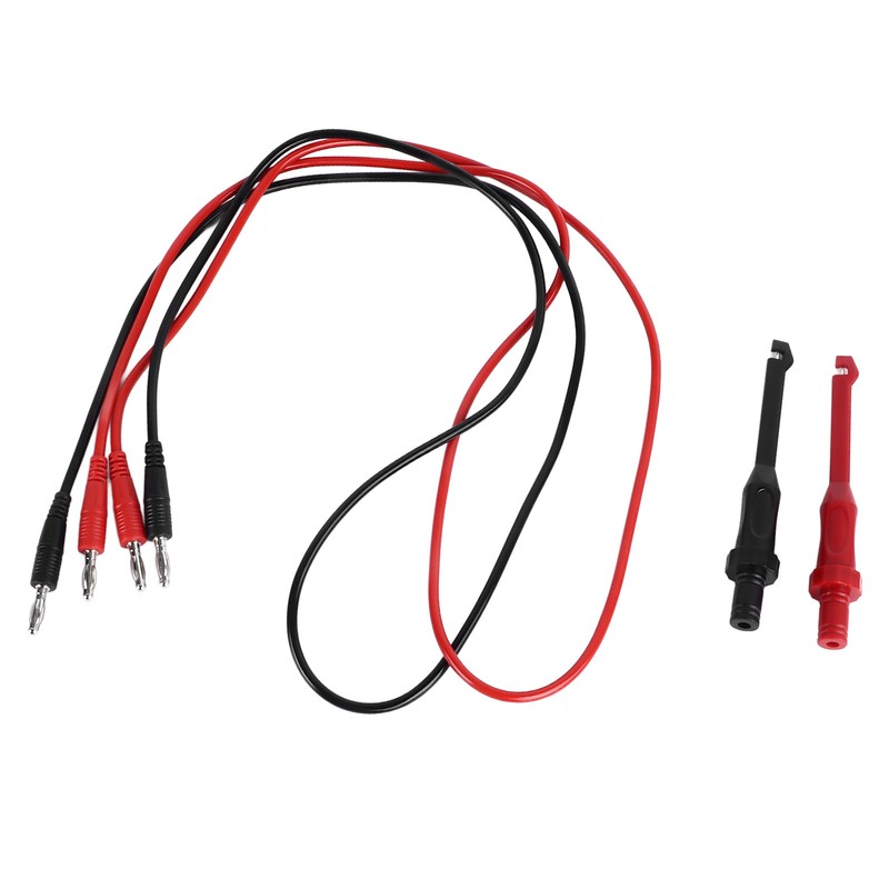 4mm Dual Banana Plug Test Leads with Repair Testing Hooks