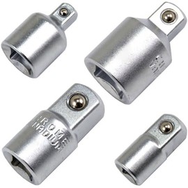 Adapter-Satz Steckschlüssel-Einsatz 1/4" 6.3mm 3/8" 10 mm u. 1/2" 12.5mm Stecknuss VERBINDUNGSSTÜCK ÜBERGANGSTEIL Reduzierstück Vergrößerungsstück 4-tlg. für Knarren, Nuss, Ratschen