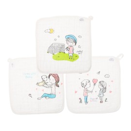 Hohopeti 3pcs Cotton Drool Towels Soft Washcloths for Newborn Face Cleaning Multi Purpose Saliva Wipes Compact Absorbent for Showers Special Occasions