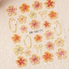2pcs 5D Embossed Flower Nail Stickers, Self-Adhesive Summer Nail Flower